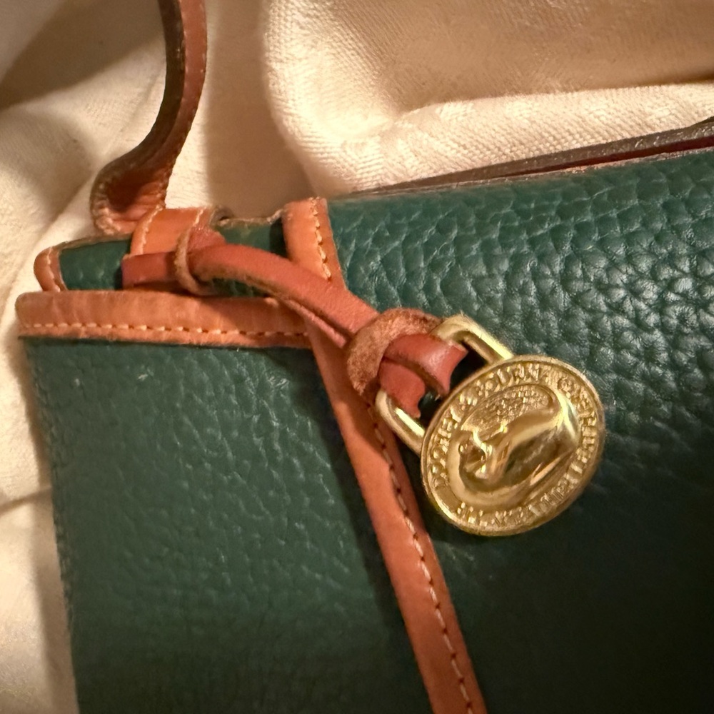 Dooney & Bourke Green and Brown Crossbody Bag with Flap Closure - Picture 5 of 10